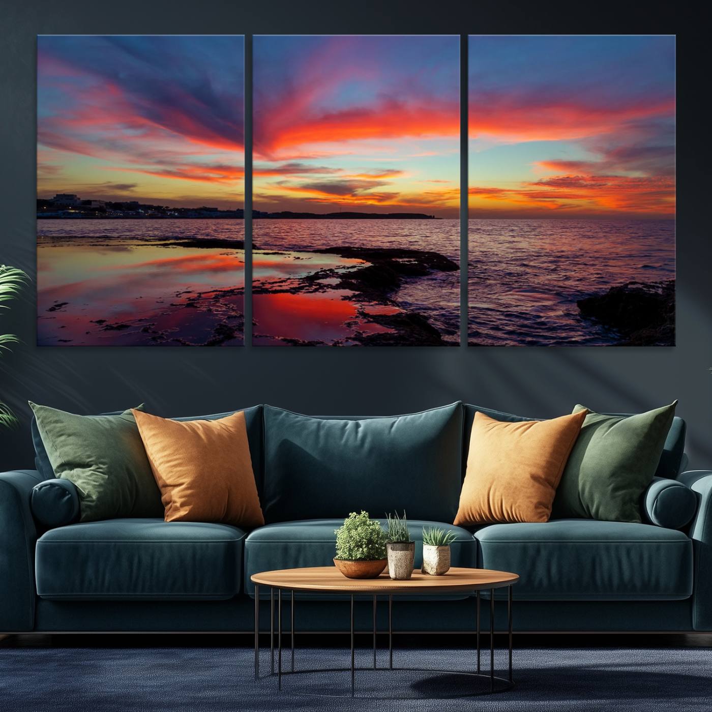 70627-MGV-CV-36X24-Glorious Sunset on The Beach Wall Art Canvas Print