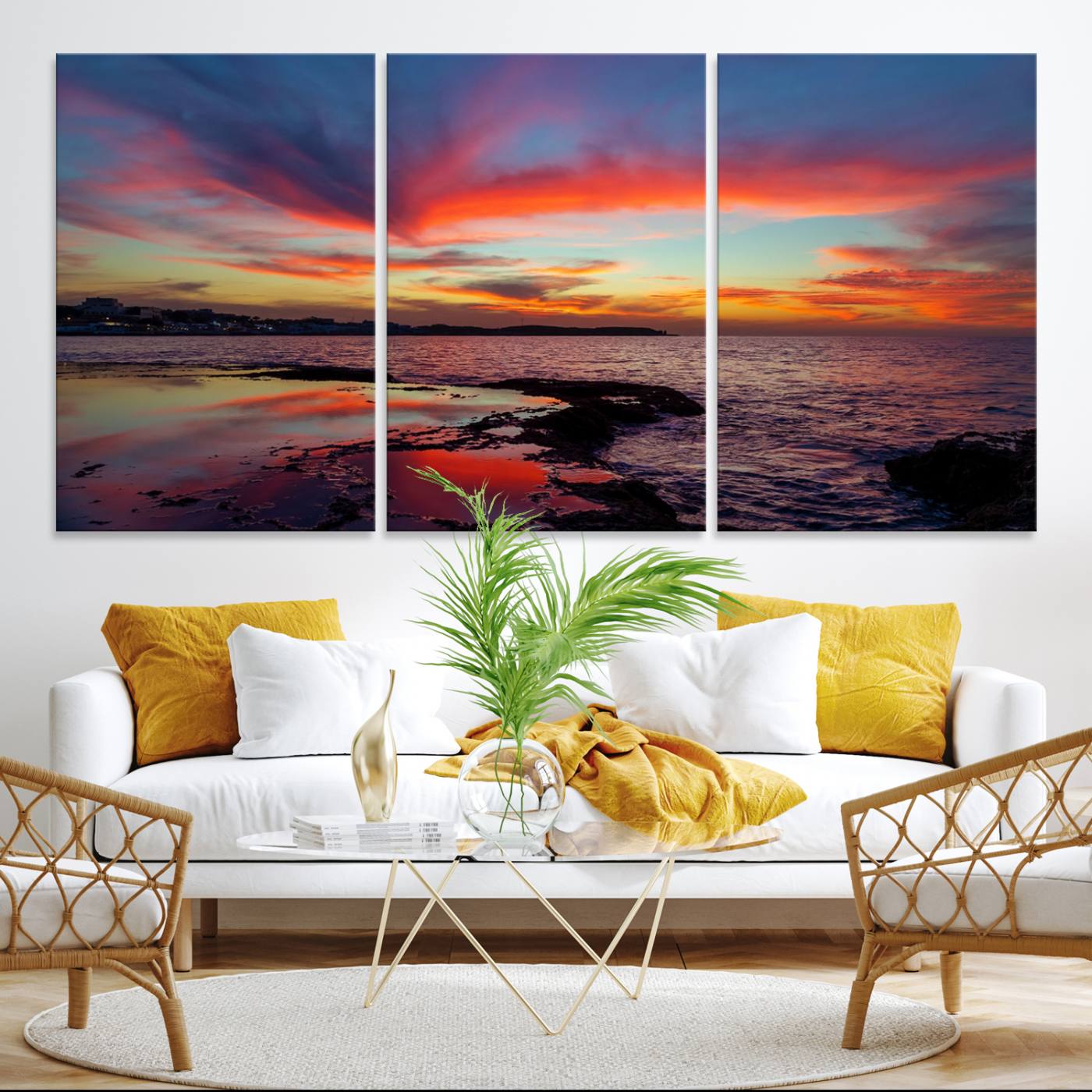 70627-MGV-CV-36X24-Glorious Sunset on The Beach Wall Art Canvas Print