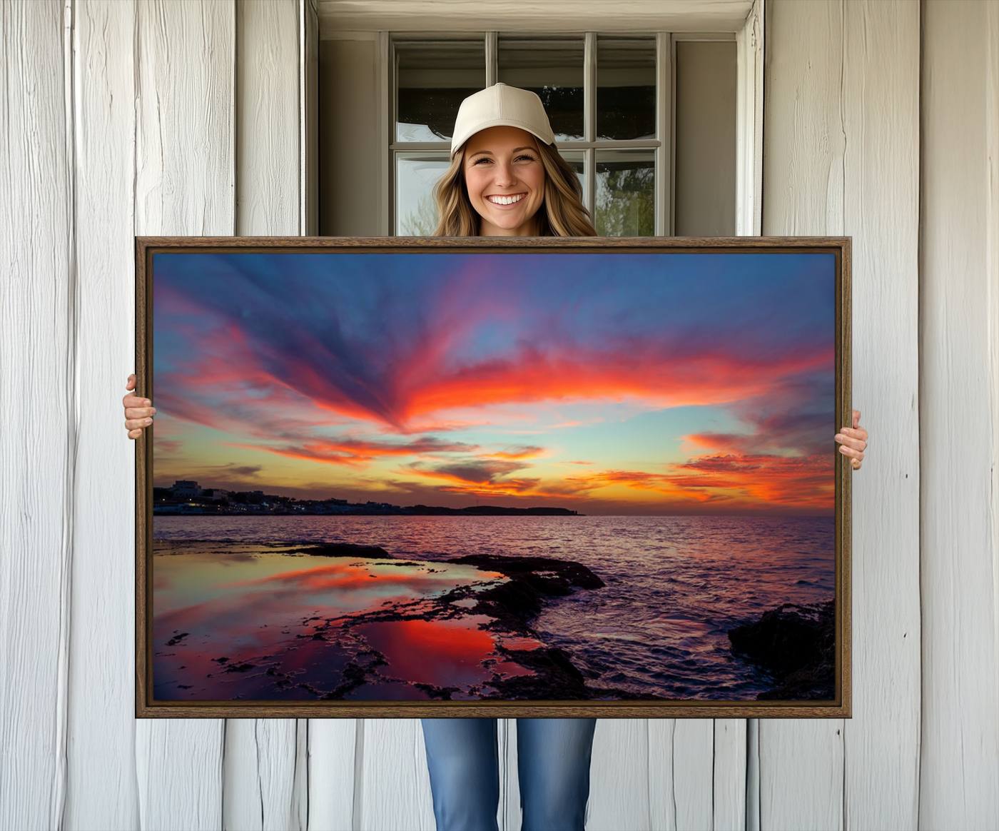 70627-MGV-CV-36X24-Glorious Sunset on The Beach Wall Art Canvas Print