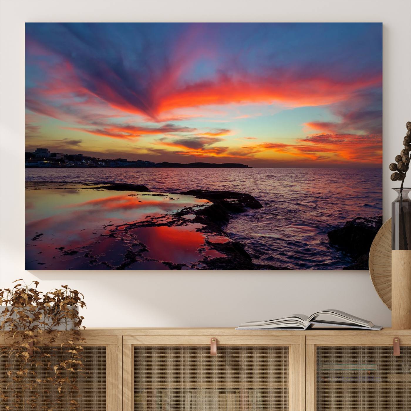 70627-MGV-CV-36X24-Glorious Sunset on The Beach Wall Art Canvas Print