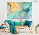 Green Marble Fluid Effect Wall Art Abstract Canvas Wall Art Print