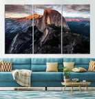 Edit-Images-Half Dome Wall Art Print - Yosemite Majestic Triptych Landscape Print – National Park Nature Decor for Living Room or Office – Ready to Hang