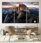 Edit-Images-Half Dome Wall Art Print - Yosemite Majestic Triptych Landscape Print – National Park Nature Decor for Living Room or Office – Ready to Hang