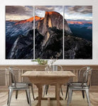 Edit-Images-Half Dome Wall Art Print - Yosemite Majestic Triptych Landscape Print – National Park Nature Decor for Living Room or Office – Ready to Hang
