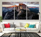 Edit-Images-Half Dome Wall Art Print - Yosemite Majestic Triptych Landscape Print – National Park Nature Decor for Living Room or Office – Ready to Hang