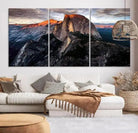 Edit-Images-Half Dome Wall Art Print - Yosemite Majestic Triptych Landscape Print – National Park Nature Decor for Living Room or Office – Ready to Hang