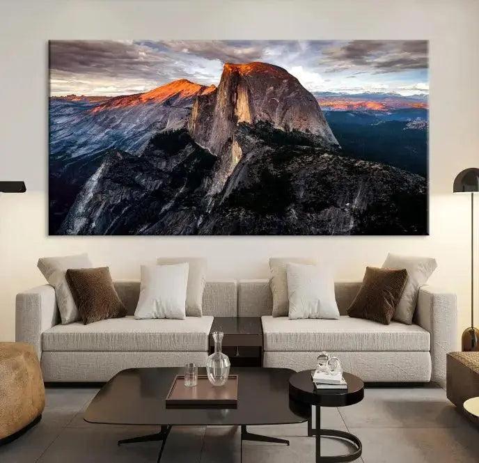 Edit-Images-Half Dome Wall Art Print - Yosemite Majestic Triptych Landscape Print – National Park Nature Decor for Living Room or Office – Ready to Hang