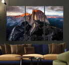 Edit-Images-Half Dome Wall Art Print - Yosemite Majestic Triptych Landscape Print – National Park Nature Decor for Living Room or Office – Ready to Hang