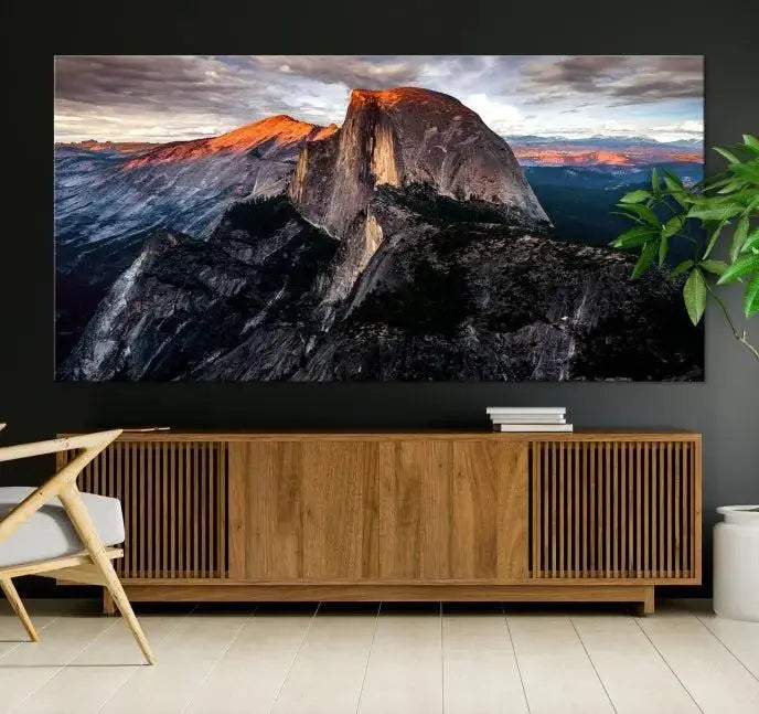 Half Dome Wall Art Print - Yosemite Majestic Triptych Landscape Print – National Park Nature Decor for Living Room or Office – Ready to Hang