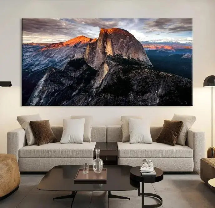 Half Dome Wall Art Print - Yosemite Majestic Triptych Landscape Print – National Park Nature Decor for Living Room or Office – Ready to Hang