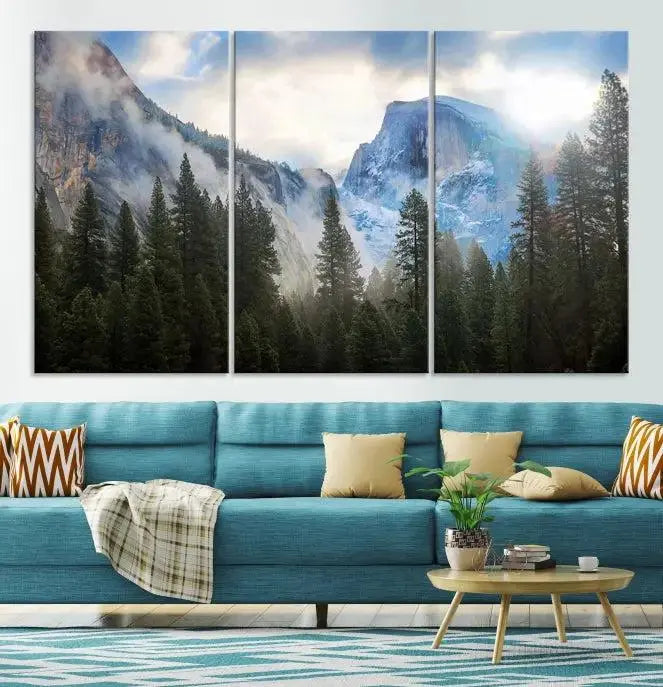 Half Dome Yosemite Calinia Wall Art Canvas Print El Capitan 