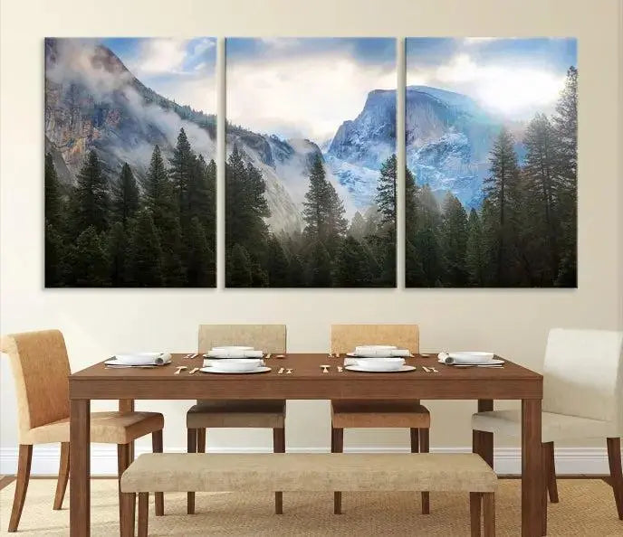 Half Dome Yosemite Calinia Wall Art Canvas Print El Capitan 