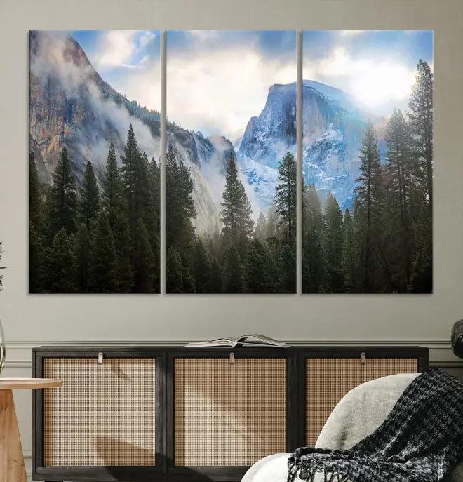 Half Dome Yosemite Calinia Wall Art Canvas Print El Capitan 