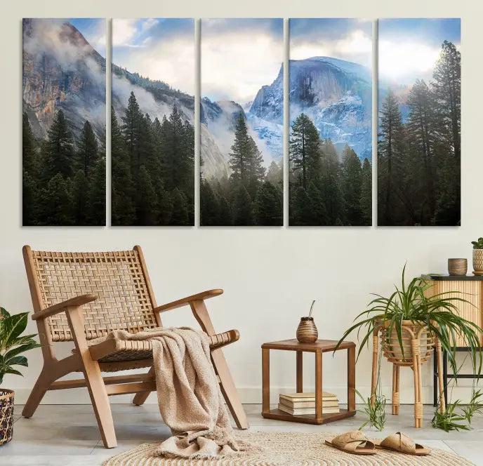 Half Dome Yosemite Calinia Wall Art Canvas Print El Capitan 