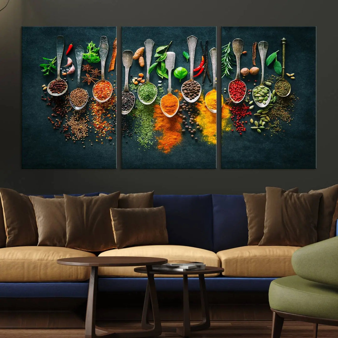 Herbs and Spices Kitchen Wall Art Canvas Print