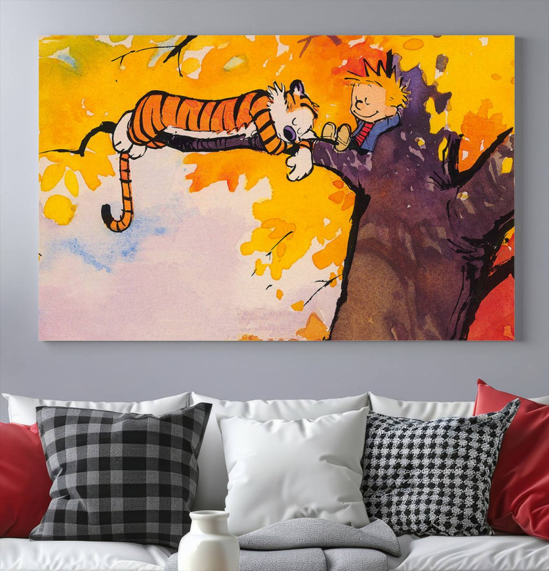 High-Quality Giclee Canvas Print for Stunning Home Decor, Framed Calvin Wall Art