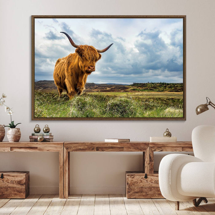 Highland Cattle Wall Art Cow Canvas Print Animal Art