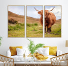 63076-MGV-CV-36X24-Highland Cow Animal Canvas Wall Art Texas Cattle Art Print Farmhouse Wall Art Canvas Print