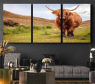 63076-MGV-CV-36X24-Highland Cow Animal Canvas Wall Art Texas Cattle Art Print Farmhouse Wall Art Canvas Print
