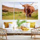 63076-MGV-CV-36X24-Highland Cow Animal Canvas Wall Art Texas Cattle Art Print Farmhouse Wall Art Canvas Print