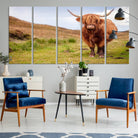 63076-MGV-CV-36X24-Highland Cow Animal Canvas Wall Art Texas Cattle Art Print Farmhouse Wall Art Canvas Print