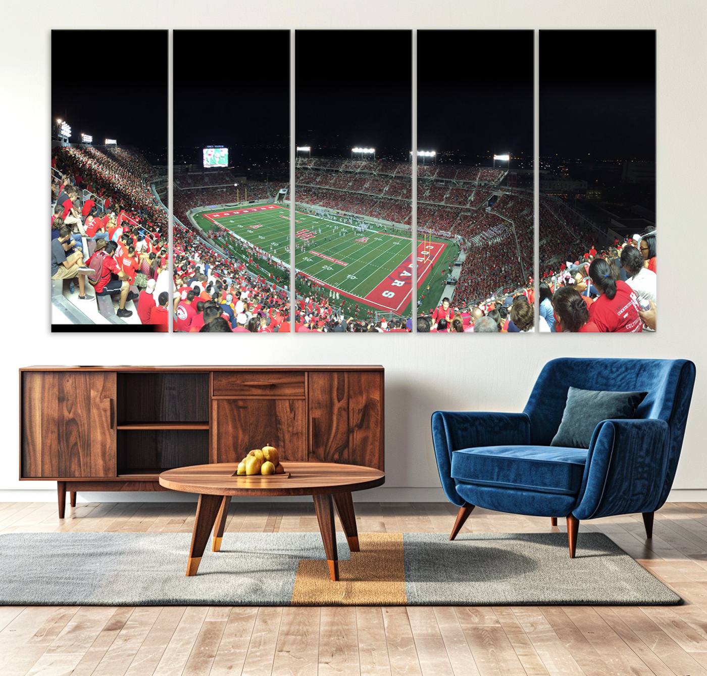 67036-MGV-CV-36X24-Houston Cougars Football Team Print - Houston TDECU Stadium Wall Art Canvas Print