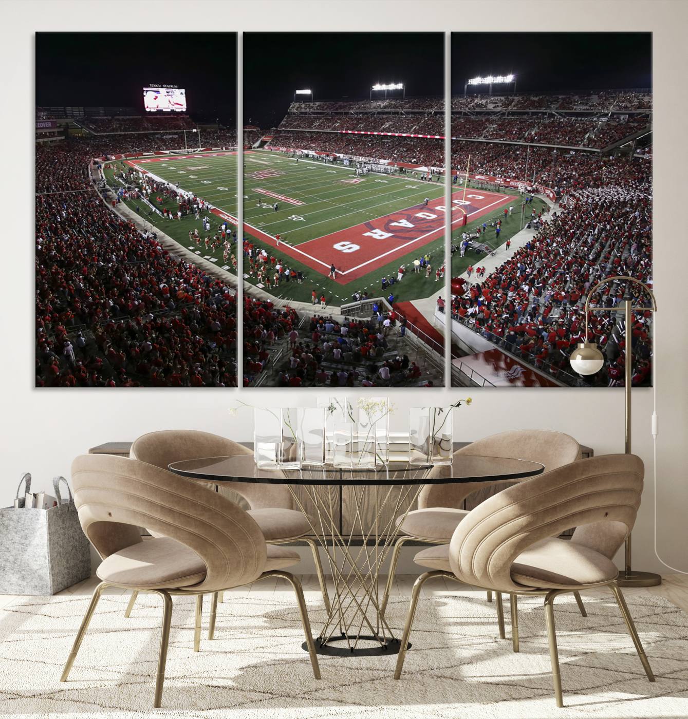 94207-MGV-CV-36X24-Houston Cougars Football Team Print - Houston TDECU Stadium Wall Art Canvas Print
