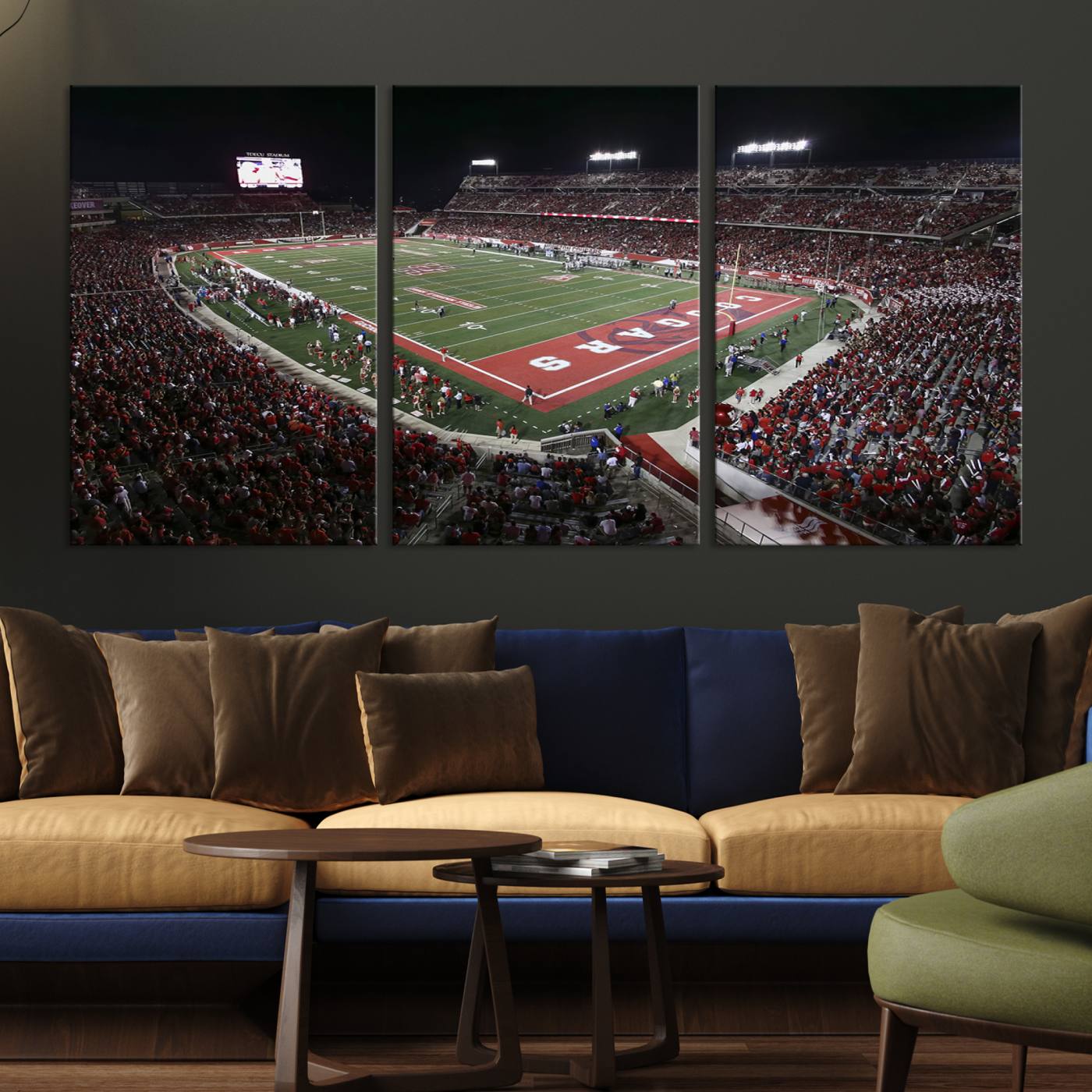94207-MGV-CV-36X24-Houston Cougars Football Team Print - Houston TDECU Stadium Wall Art Canvas Print