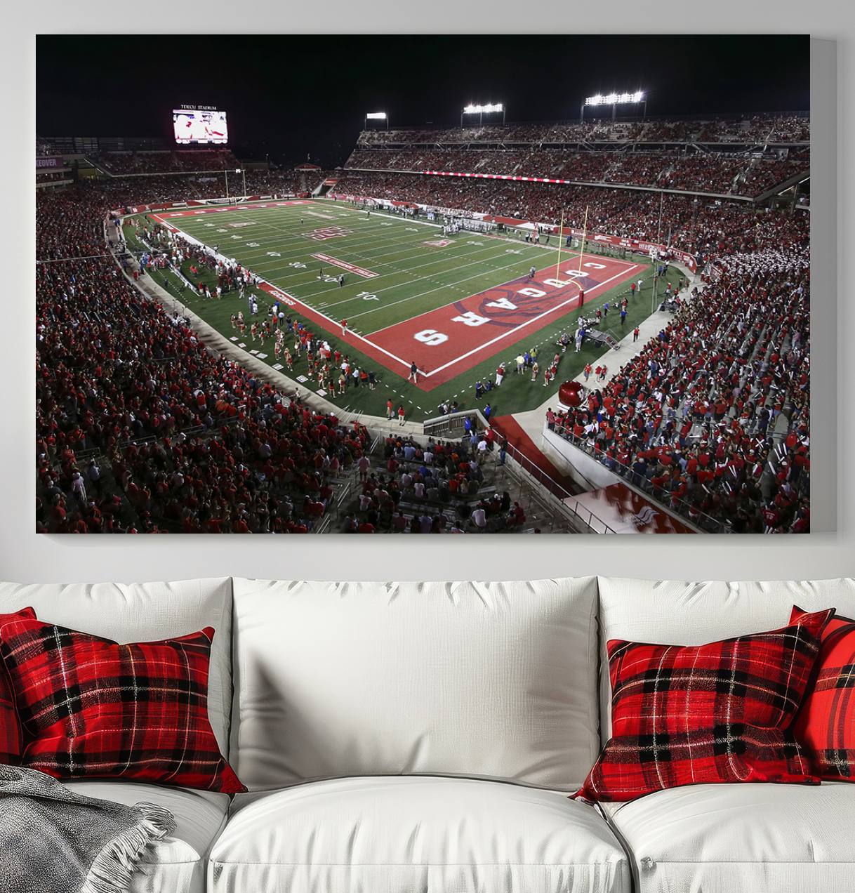 94207-MGV-CV-36X24-Houston Cougars Football Team Print - Houston TDECU Stadium Wall Art Canvas Print