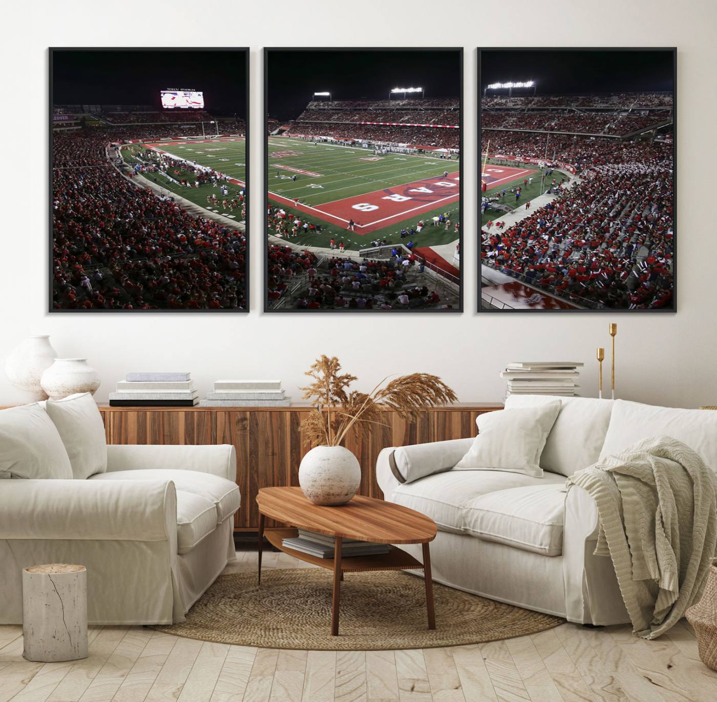 94207-MGV-FC-60X30-3P_Black-Houston Cougars Football Team Print - Houston TDECU Stadium Wall Art Canvas Print