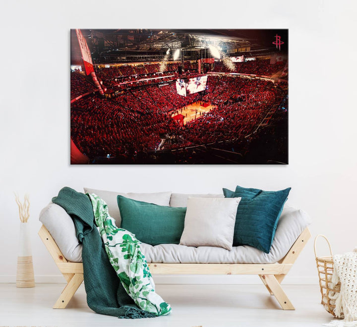 Houston Rockets Basketball Team Print Canvas- Houston Toyota Center Stadium Wall Art Canvas Print