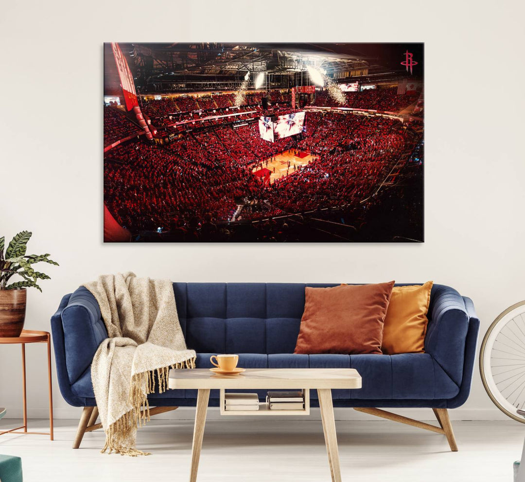 Houston Rockets Basketball Team Print Canvas- Houston Toyota Center Stadium Wall Art Canvas Print