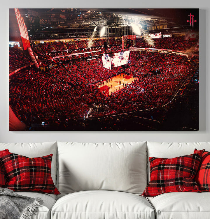 Houston Rockets Basketball Team Print Canvas- Houston Toyota Center Stadium Wall Art Canvas Print