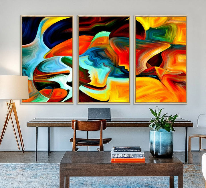 70242-MGV-FC-48X32-3P_Natural-Human Love Figures Abstract Wall Art Canvas Print