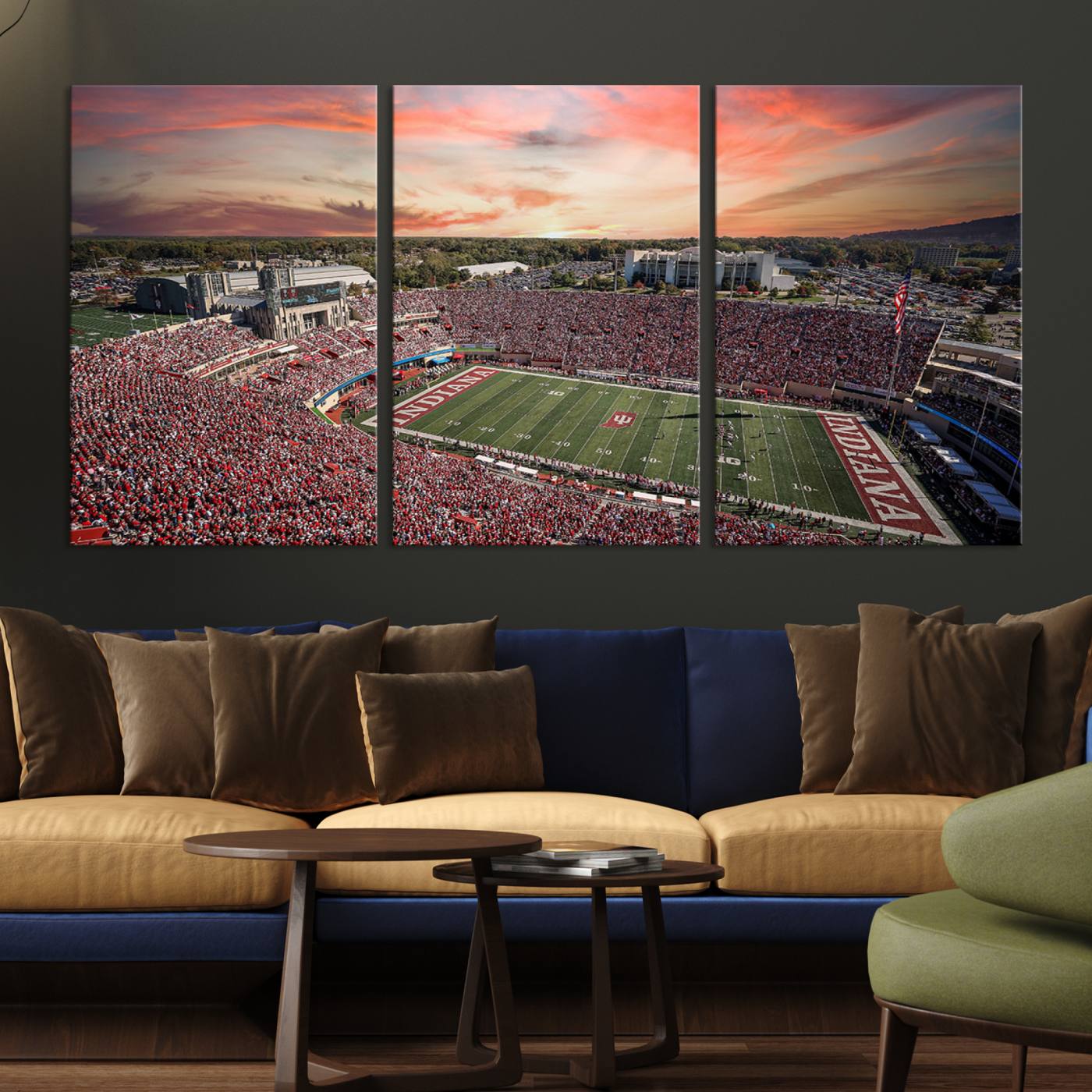 Indiana Memorial Stadium Wall Art Canvas Print, Framed Studium Canvas Art, Indiana Memorial Stadium Canvas Print