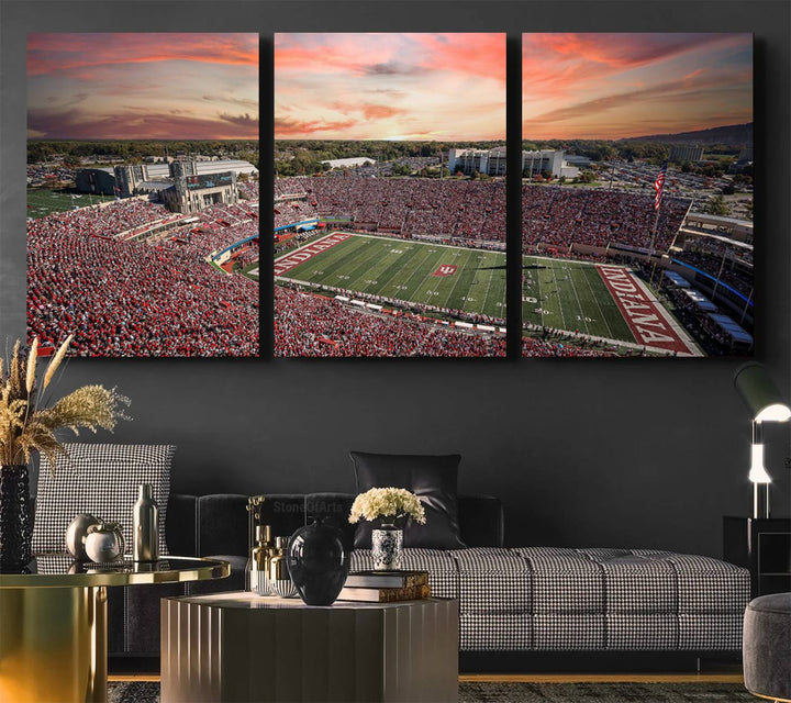 Indiana Memorial Stadium Wall Art Canvas Print, Framed Studium Canvas Art, Indiana Memorial Stadium Canvas Print