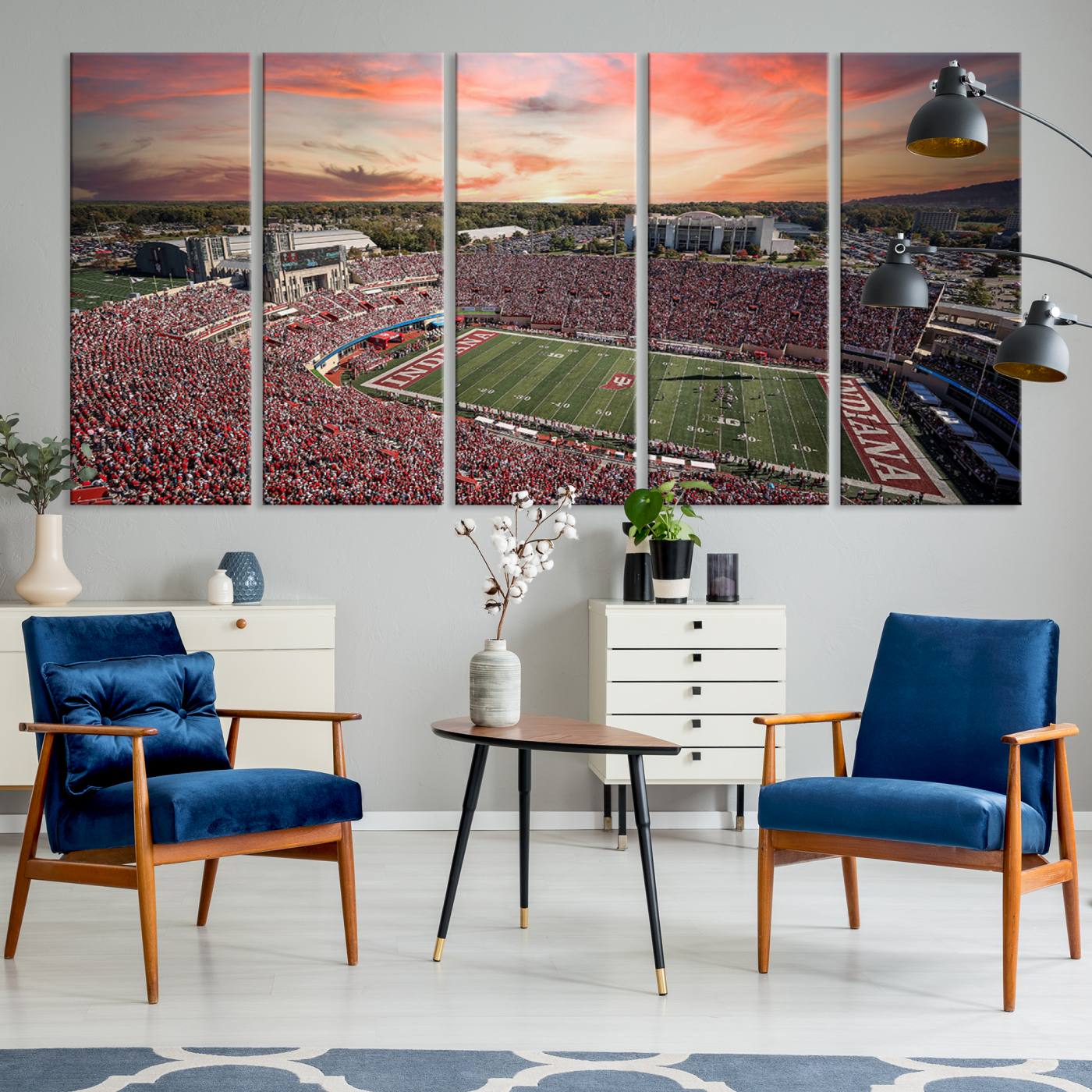 Indiana Memorial Stadium Wall Art Canvas Print, Framed Studium Canvas Art, Indiana Memorial Stadium Canvas Print