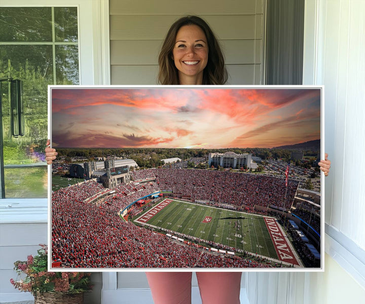 51135-MGV-CV-36X24-Indiana Memorial Stadium Wall Art Canvas Print, Framed Studium Canvas Art, Indiana Memorial Stadium Canvas Print