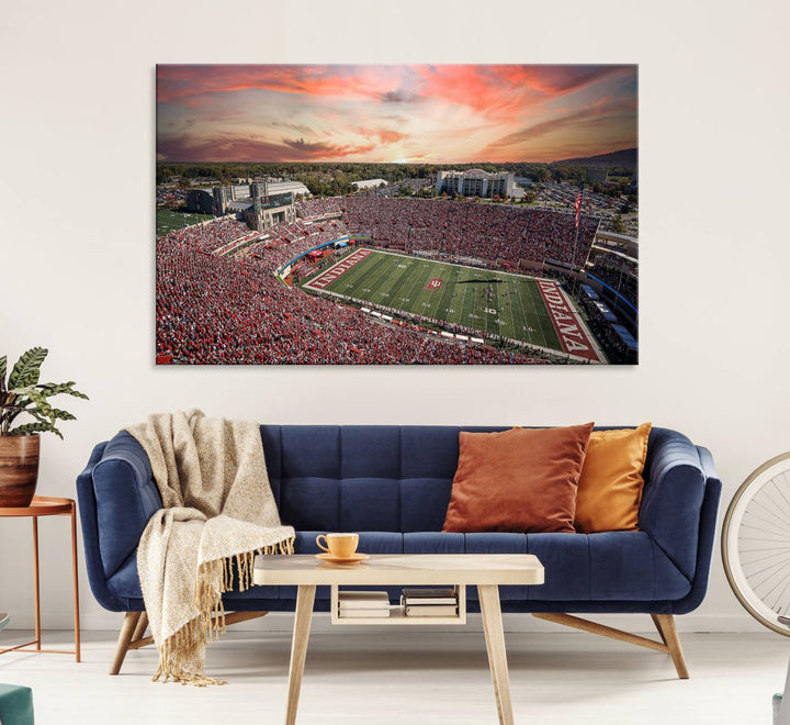 Indiana Memorial Stadium Wall Art Canvas Print, Framed Studium Canvas Art, Indiana Memorial Stadium Canvas Print
