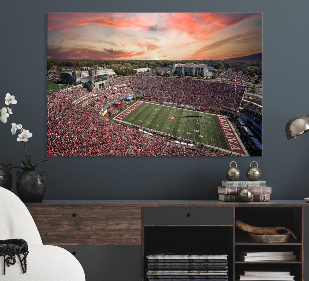 Indiana Memorial Stadium Wall Art Canvas Print, Framed Studium Canvas Art, Indiana Memorial Stadium Canvas Print