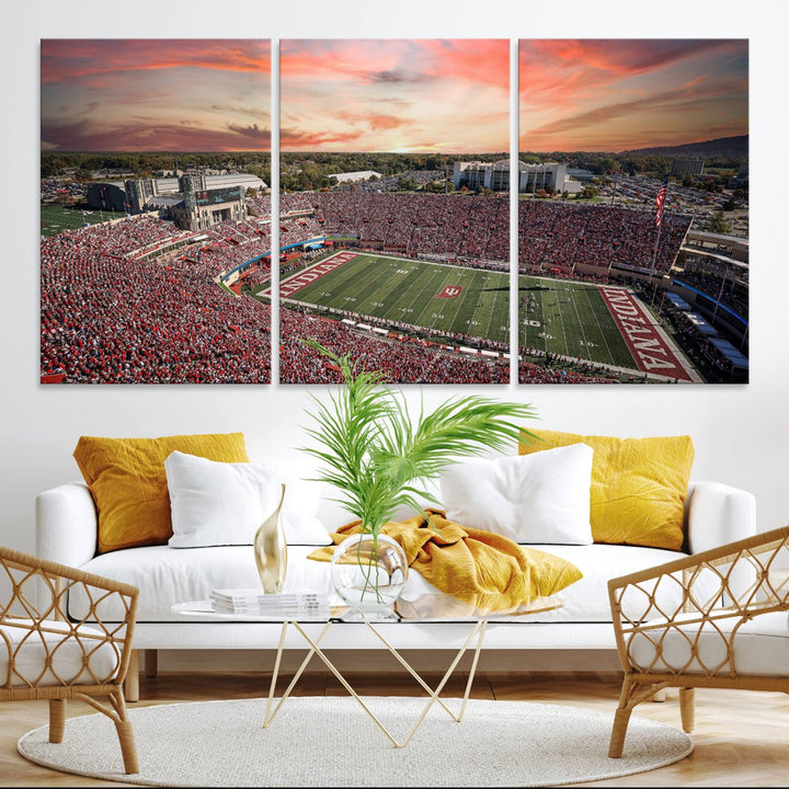 Indiana Memorial Stadium Wall Art Canvas Print, Framed Studium Canvas Art, Indiana Memorial Stadium Canvas Print