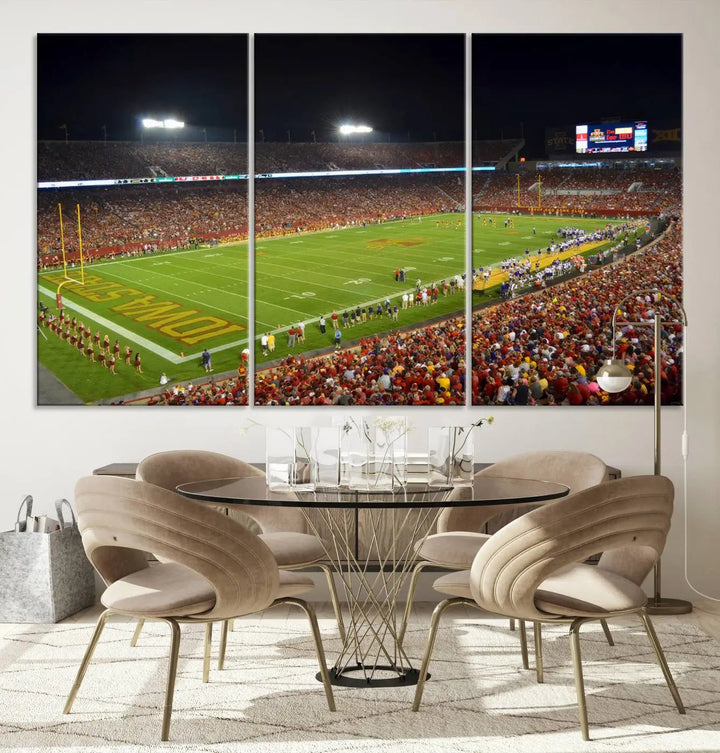 Iowa State University Cyclones Football Team Print - Ames Jack Trice Stadium Canvas Print
