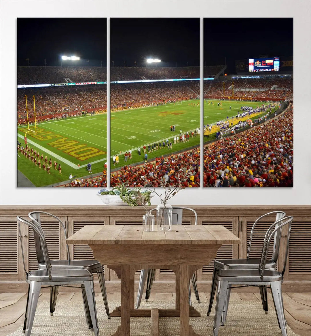 Iowa State University Cyclones Football Team Print - Ames Jack Trice Stadium Canvas Print