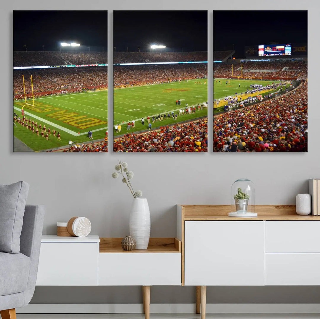 Iowa State University Cyclones Football Team Print - Ames Jack Trice Stadium Canvas Print