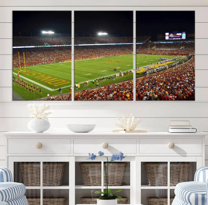Iowa State University Cyclones Football Team Print - Ames Jack Trice Stadium Canvas Print