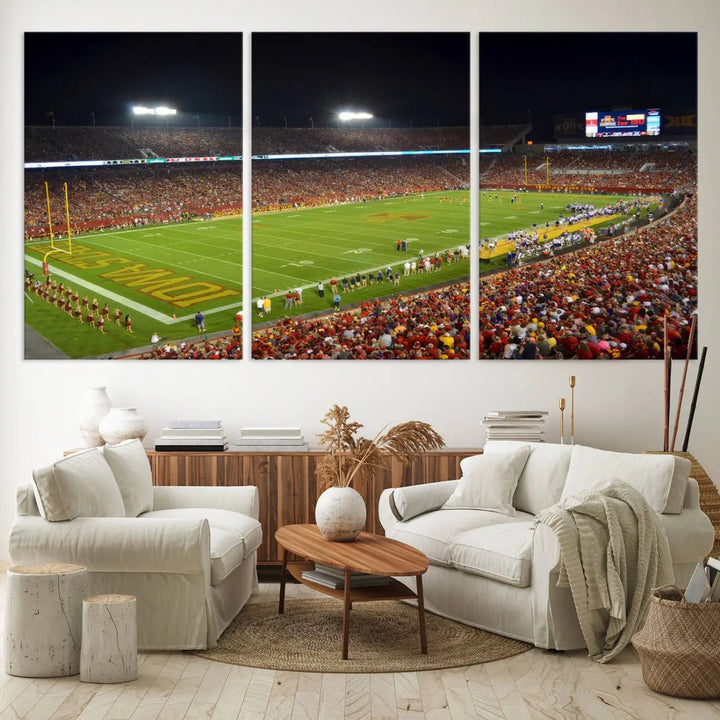 Iowa State University Cyclones Football Team Print - Ames Jack Trice Stadium Canvas Print