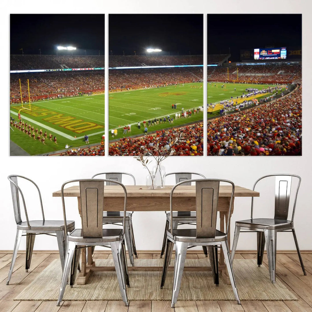 Edit-Images-Iowa State University Cyclones Football Team Print - Ames Jack Trice Stadium Canvas Print
