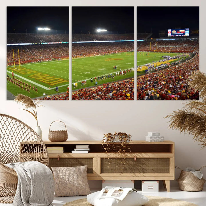 Edit-Images-Iowa State University Cyclones Football Team Print - Ames Jack Trice Stadium Canvas Print