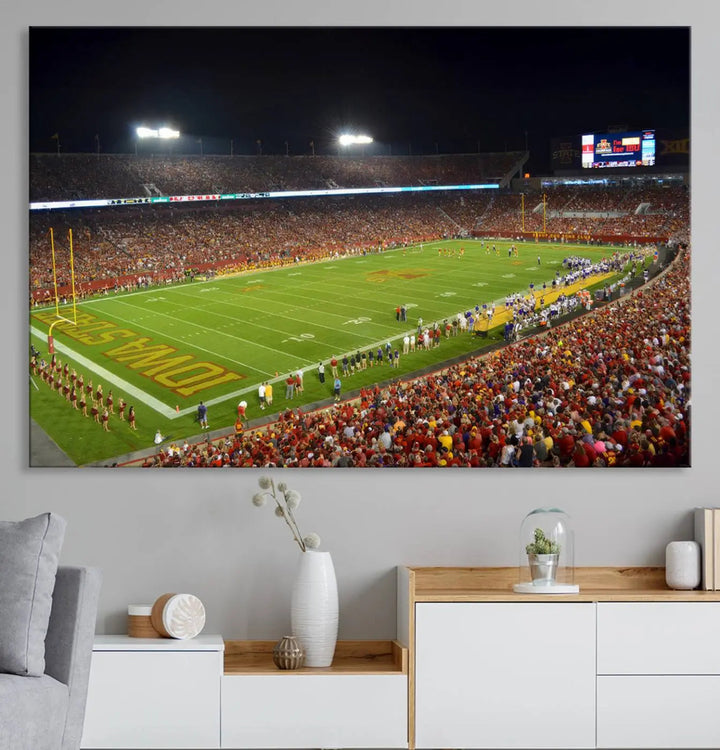 Iowa State University Cyclones Football Team Print - Ames Jack Trice Stadium Canvas Print