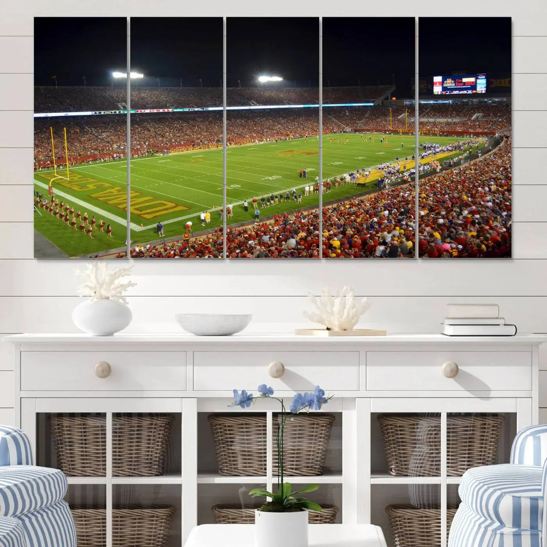 Edit-Images-Iowa State University Cyclones Football Team Print - Ames Jack Trice Stadium Canvas Print